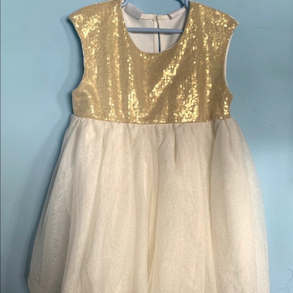 Kardashian Kids Gold Sequin Bubble Dress SZ 6 NWT - Picture 1 of 8